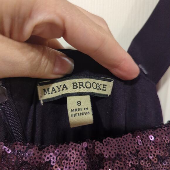 Maya Brooke Purple Dress, NWT, 8 - Picture 3 of 6